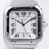 CARTIER DE SANTOS STAINLESS STEEL LARGE AUTOMATIC WSSA0018 BOX & PAPERS $5,975