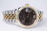 ROLEX 2023 TWO TONE DATEJUST 31 DARK GREY DIAMOND VI DIAL, JUBILEE BRACELET 278273 BOX & PAPERS $14,500