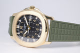 PATEK PHILIPPE YELLOW GOLD AQUANAUT 5066J WITH PAPERS AND 3 SETS OF STRAPS