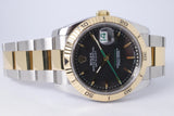 ROLEX TURN-O-GRAPH TWO TONE BLACK DIAL JAPAN LIMITED EDITION 116263 BOX & PAPERS