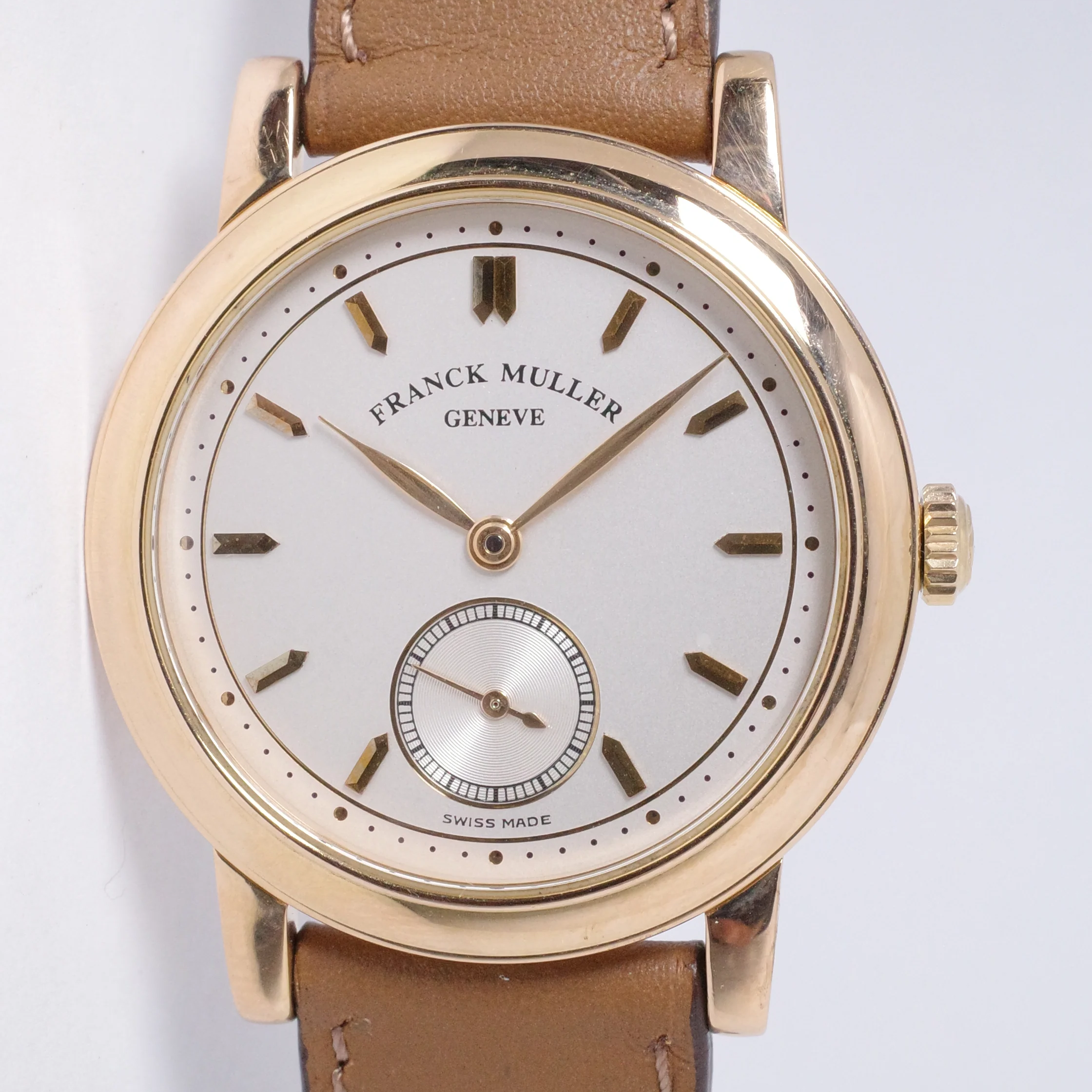 FRANCK MULLER 90s 34mm PINK GOLD ROUND CASE REF 1900 WATCH