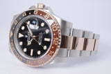 ROLEX TWO TONE GMT MASTER II ROSE GOLD & STEEL ROOT BEER 126711 BOX & PAPERS
