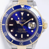 ROLEX TWO TONE SUBMARINER PURPLE DIAL 16613 WATCH ONLY