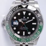 ROLEX 2024 STAINLESS STEEL GMT MASTER II "LEFTY" "DESTRO" BLACK & GREEN "SPRITE" JUBILEE 126720 BOX & PAPERS