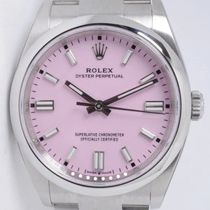 ROLEX NEW 2025 36mm OYSTER PERPETUAL CANDY PINK DIAL 126000 BOX PAPER