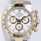 ROLEX  DAYTONA TWO TONE WHITE DIAL MINT BOX & PAPERS 116503 BOX & PAPER $20,500