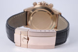 ROLEX EVEROSE GOLD DAYTONA OYSTER FLEX CHOCOLATE ARABIC NUMERAL DIAL 116515LN BOX & PAPERS