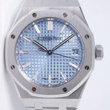 AUDEMARS PIGUET NEW 37mm ROYAL OAK ICE BLUE DIAL 15550ST BOX & PAPERS 15550ST.OO.1356ST.08