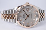 ROLEX 2019 DATEJUST 41 MOTHER OF PEARL DIAMOND DIAL TWO TONE EVEROSE JUBILEE BRACELET 126331 BOX & PAPERS