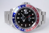 ROLEX PEPSI GMT MASTER II STAINLESS STEEL 16710 BOX,  PAPERS, RECENT FACTORY SERVICE