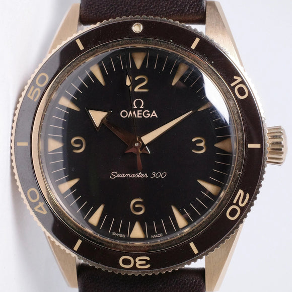 OMEGA 41mm SEAMSTER 300 BRONZE GOLD CO-AXIAL CHRONOMETER BOX & PAPERS
