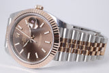 ROLEX 2022 DATEJUST 41 TWO TONE ROSE GOLD CHOCOLATE DIAL JUBILEE BRACELET 126331 BOX & PAPERS