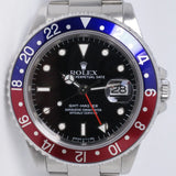 ROLEX 1990 GMT MASTER PEPSI, TRITIUM DIAL 16700 WATCH & CPO CARD