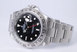 ROLEX EXPLORER II BLACK DIAL NO HOLE CASE MINT 16570 BOX & PAPERS $8,500