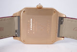 CARTIER ROSE GOLD SANTOS DUMONT DIAMOND BEZEL LARGE QUARTZ WJSA0016 BOX & PAPERS $13,500