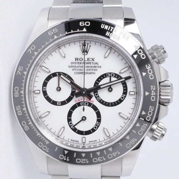 ROLEX 2024 DAYTONA STAINLESS STEEL & CERAMIC BEZEL WHITE DIAL 126500 BOX & PAPERS