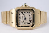 CARTIER 1989 YELLOW GOLD SANTOS GALBEE QUARTZ W20009C5 UNPOLISHED BOX & PAPERS