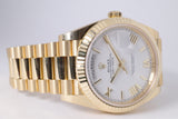 ROLEX NEW 2023 YELLOW GOLD DAY-DATE 40 WHITE ROMAN DIAL 228238 BOX & PAPERS