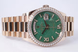 ROLEX 2023 EVEROSE GOLD DAY-DATE 36 PRESIDENT AVENTURINE ROMAN DIAMOND DIAL 128345RBR BOX & PAPERS $68,500