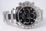 ROLEX 2005 WHITE GOLD DAYTONA BLACK DIAMOND DIAL ON BRACELET 116509 WATCH ONLY