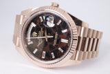 ROLEX DAY EVEROSE DAY-DATE 40 EISENKIESEL BAGUETTE DIAMOND DIAL 228235 BOX & PAPERS