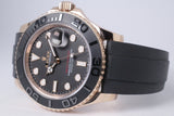 ROLEX 2022 40mm YACHTMASTER ROSE GOLD EVEROSE OYSTER FLEX 126655 BOX & PAPERS $27,975