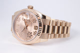 ROLEX EVEROSE DATEJUST 31 PRESIDENT PINK FLORAL MOTIF DIAL 178275 WATCH ONLY $22,500