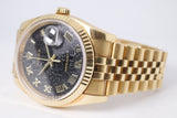 ROLEX YELLOW GOLD DATEJUST 36 JUBILEE ROMAN DIAL JUBILEE BRACELET 116238 BOX & PAPERS