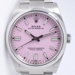 ROLEX 2021 36mm OYSTER PERPETUAL 126000 CANDY PINK DIAL BOX & PAPERS $9,800