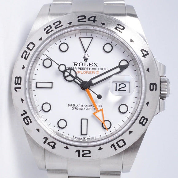 ROLEX 2024 NEW 42mm EXPLORER II POLAR WHITE 226570 BOX & PAPERS