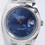 ROLEX NEW 2026 DATEJUST 41 BLUE ROMAN DIAL STAINLESS STEEL BOX & PAPERS 126300 $10,300