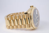 ROLEX  YELLOW GOLD DAY-DATE PRESIDENT 36 GREEN OMBRE DIAMOND DIAL MINT 128238 BOX & PAPERS $46,500