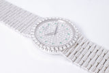 PIAGET LADIES WHITE GOLD DIAMOND AND EMERALD DIAL DRESS WATCH