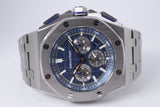 AUDEMARS PIGUET 42mm TITANIUM ROYAL OAK OFFSHORE BLUE ON BRACELET 26480TI BOX & PAPERS