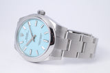 ROLEX NEW LADIES 31MM OYSTER PERPETUAL TIFFANY TURQUOISE BLUE DIAL 277200 BOX & PAPERS