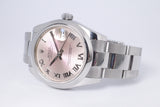 ROLEX 31mm DATEJUST PINK DIAL STAINLESS STEEL, FLAT BEEL OYSTER BRACELET 178240 BOX & PAPERS $5,950