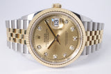 ROLEX NEW 2024 TWO TONE DATEJUST 36 CHAMPAGNE DIAMOND DIAL 126233 BOX & PAPERS