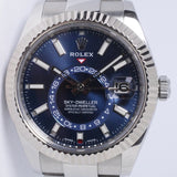ROLEX 2019 SKY-DWELLER STAINLESS STEEL OYSTER BRACELET BLUE DIAL OYSTER 326934  BOX & PAPERS