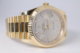 ROLEX 2022 YELLOW GOLD DAY-DATE PRESIDENT 40MM SILVER MOTIF DIAL MINT 228238 BOX AND PAPERS $39,975