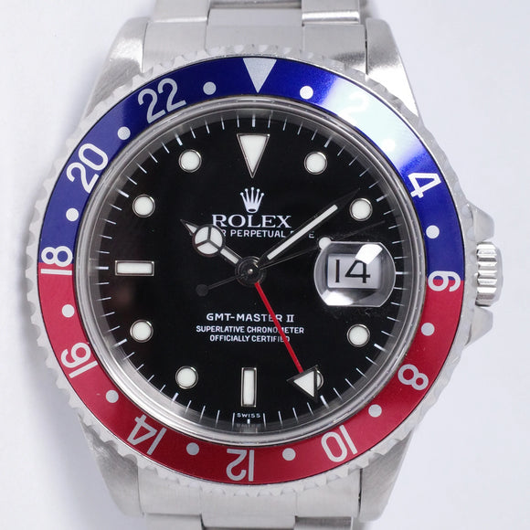 ROLEX GMT MASTER II PEPSI A SERIAL WATCH 16710 WATCH ONLY $10,250