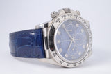 ROLEX WHITE GOLD ZENITH DAYTONA SODALITE DIAMOND DIAL WATCH & BOX 16519 $39,975