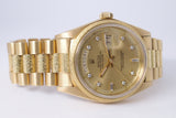 ROLEX 1975 YELLOW GOLD DAY-DATE DIAMOND DIAL MORELLIS BEZEL & BRACELET 1811 WATCH $29,975