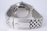 ROLEX 2024 DATEJUST 41 MINT GREEN DIAL, FLUTED BEZEL JUBILEE BRACELET 126334 BOX PAPERS