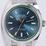 ROLEX 2019 OYSTER PERPETUAL MILGAUSS BLUE DIAL MINT 116400GV BOX & PAPERS $13,500