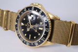 ROLEX VINTAGE YELLOW GOLD GMT MASTER NIPPLE DIAL 16758 WATCH ONLY