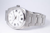 ROLEX OYSTER PERPETUAL 34 "AIR-KING" STAINLESS STEEL WHITE 369 DIAL 114200 BOX & PAPERS