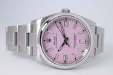 ROLEX NEW 2025 36mm OYSTER PERPETUAL CANDY PINK DIAL 126000 BOX PAPER