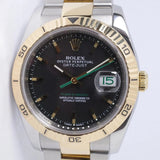 ROLEX TURN-O-GRAPH TWO TONE BLACK DIAL JAPAN LIMITED EDITION 116263 BOX & PAPERS