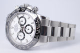 ROLEX DAYTONA STAINLESS CERAMIC BEZEL WHITE DIAL 116500LN WATCH & BOX