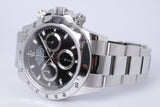 ROLEX 2014 DAYTONA STAINLESS STEEL BLACK DIAL 116520  MINT BOX & PAPERS $21,975